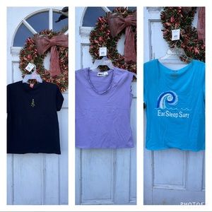 Christmas & Purple V-Neck Tees Joe Boxer Pj Top L